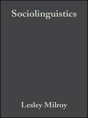 cover image of Sociolinguistics